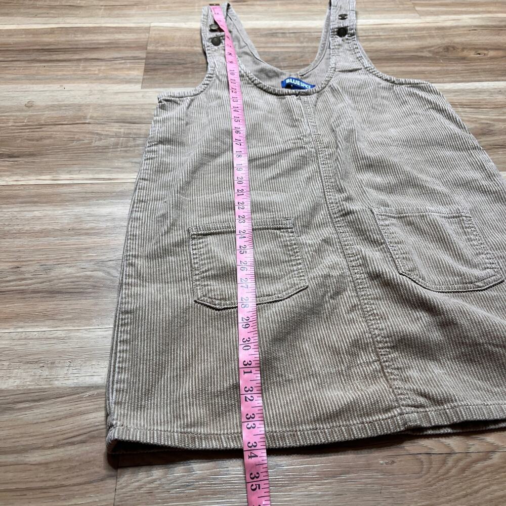 Vintage Blue Spice Corduroy Overall Mini Dress Size M View 3